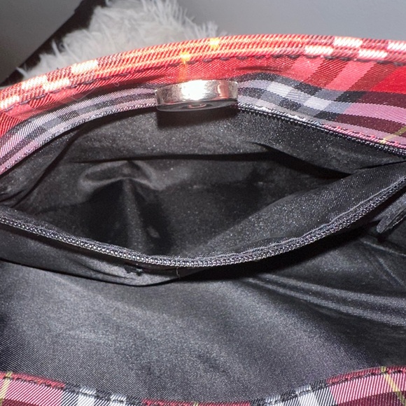 Burberry Red Nova Check Nylon Tote Handbag - Picture 7 of 9